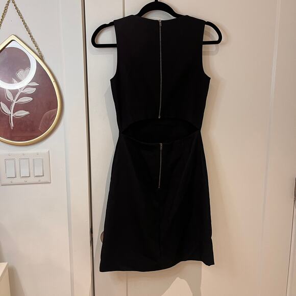 THEORY Black Sleeveless Cut Out Sheath Dress Size 0 - Picture 2 of 11